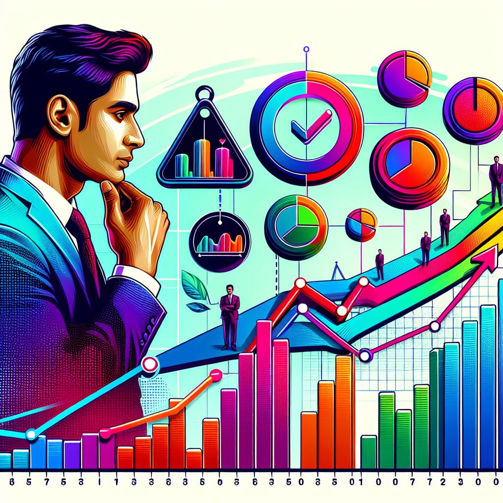 Benchmarking in illustration style with gradients and white background