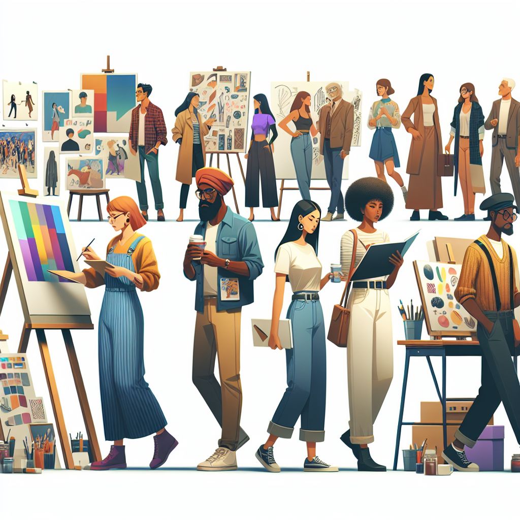 Convention in illustration style with gradients and white background