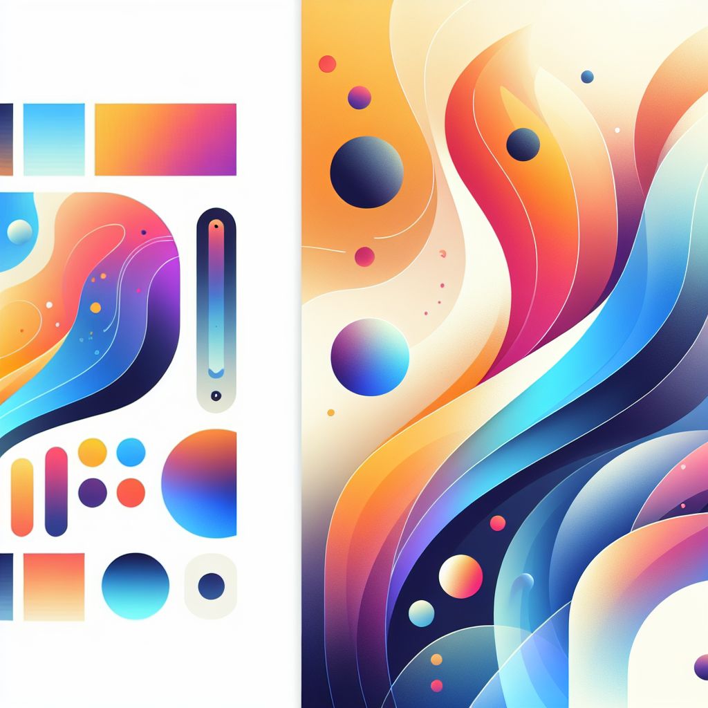Research: in illustration style with gradients and white background