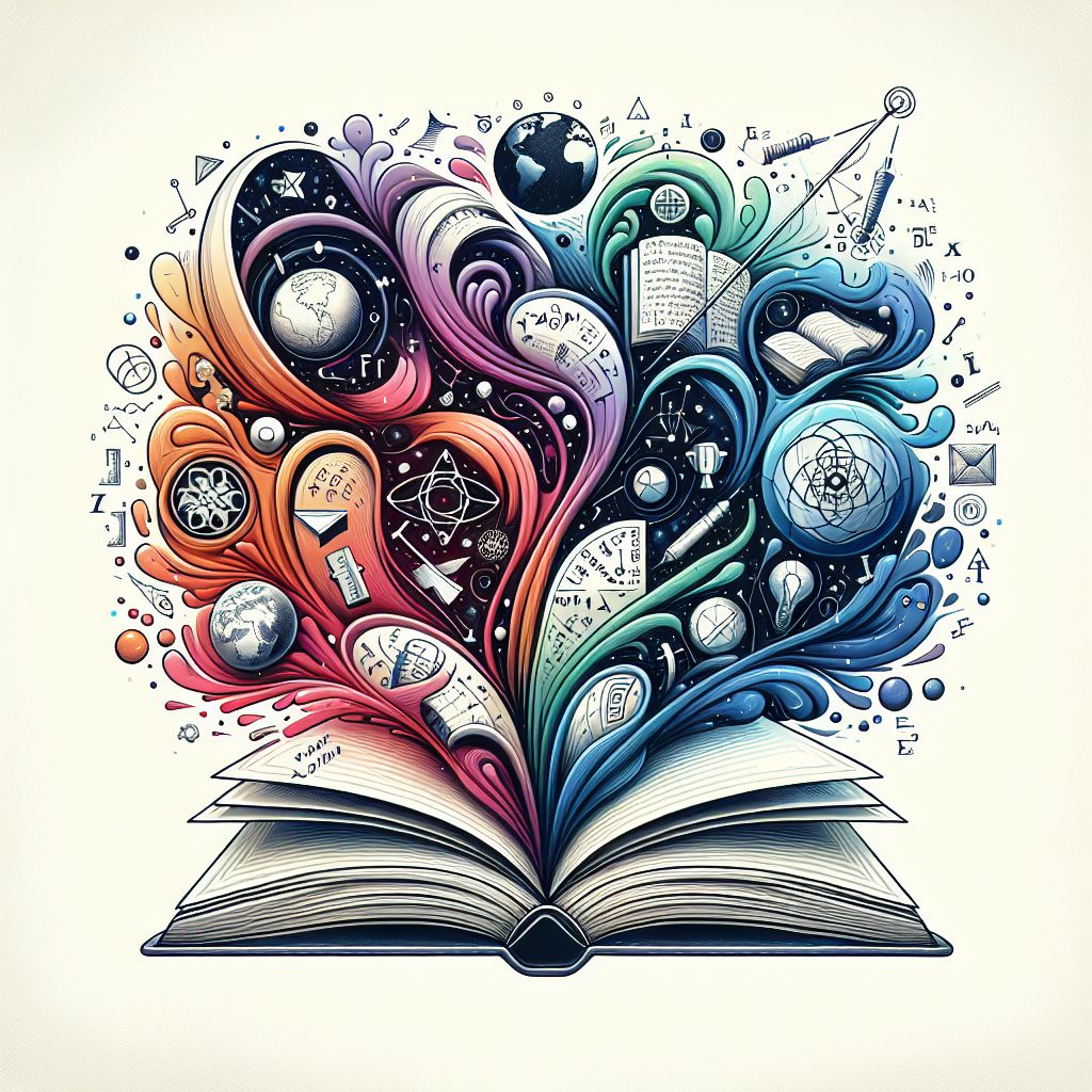 Knowledge in illustration style with gradients and white background
