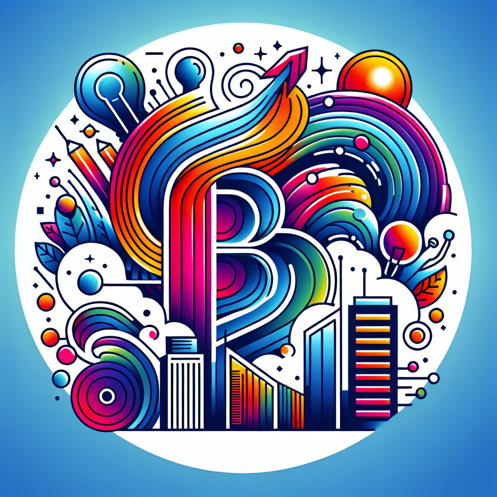 Branding in illustration style with gradients and white background