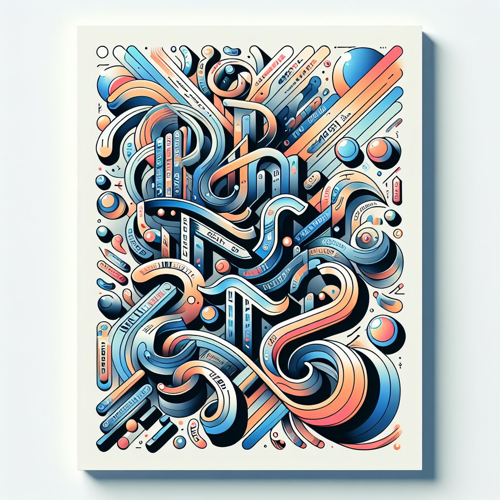 Text-based Interaction in illustration style with gradients and white background