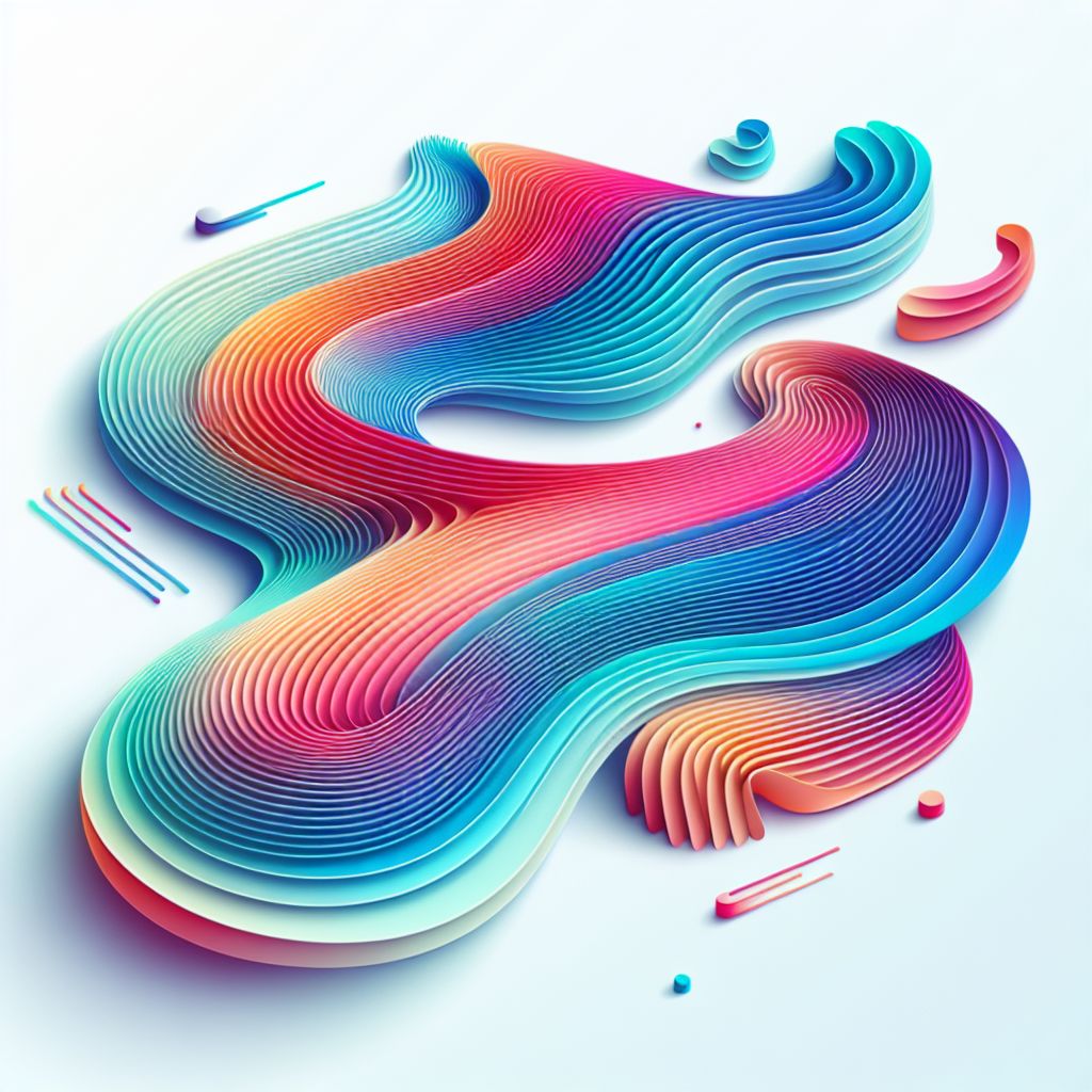 Develop in illustration style with gradients and white background