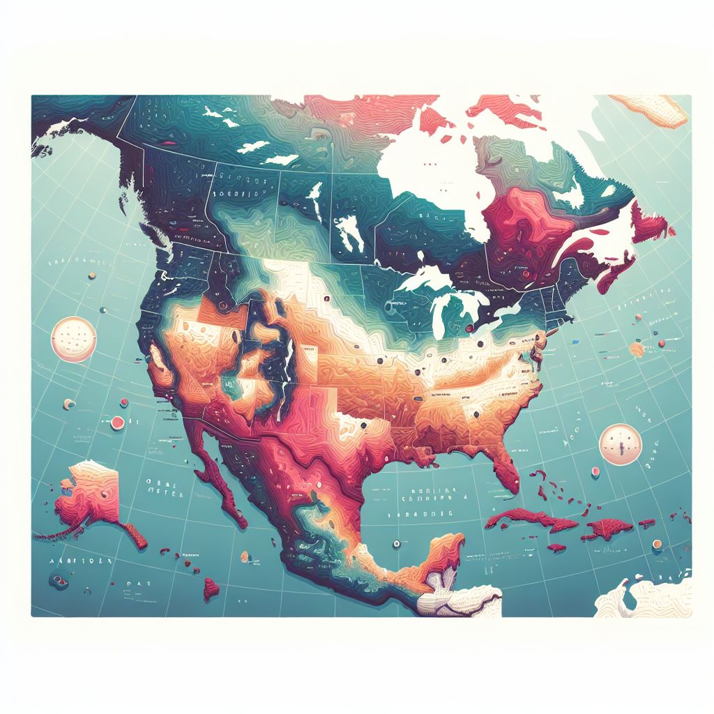 Map in illustration style with gradients and white background