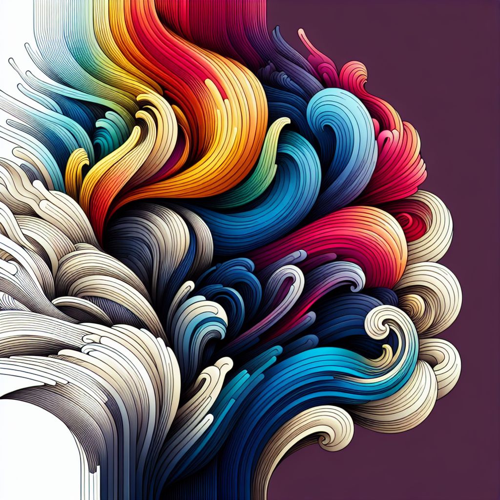 Transformative breakthroughs in illustration style with gradients and white background