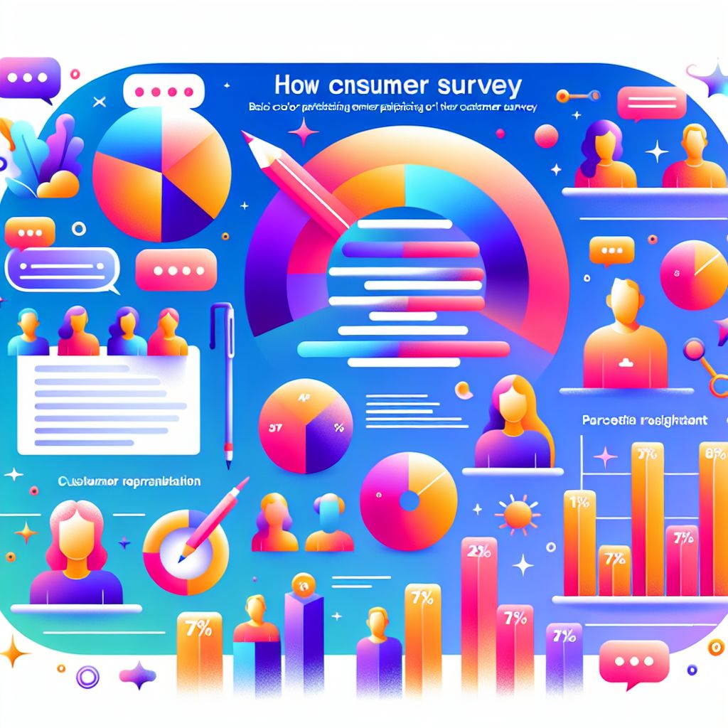 Consumer survey in illustration style with gradients and white background