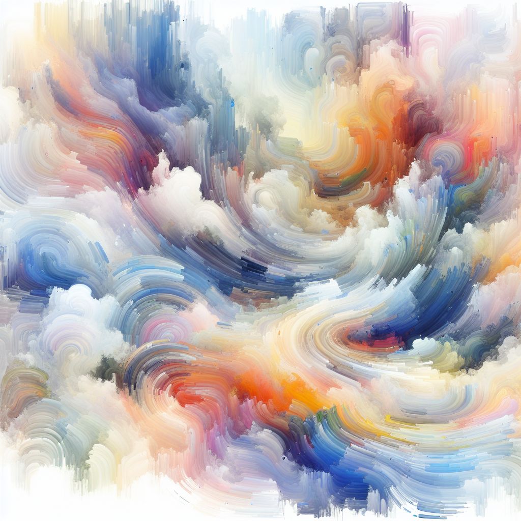 Brushstrokes in illustration style with gradients and white background