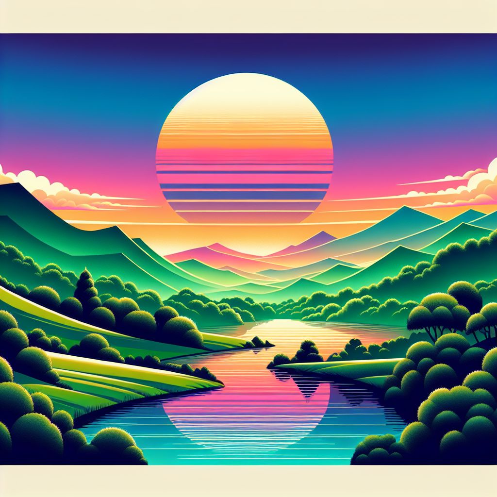 Technique in illustration style with gradients and white background