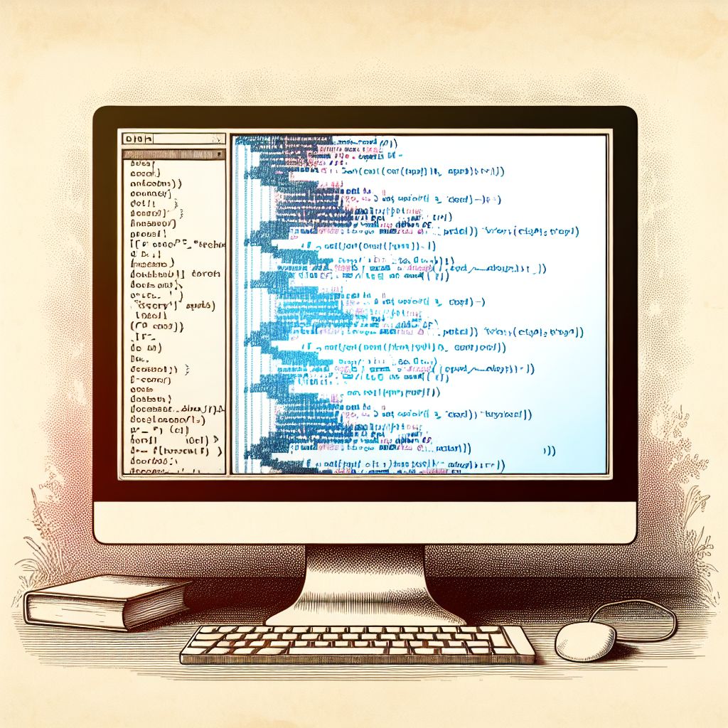 Code in illustration style with gradients and white background