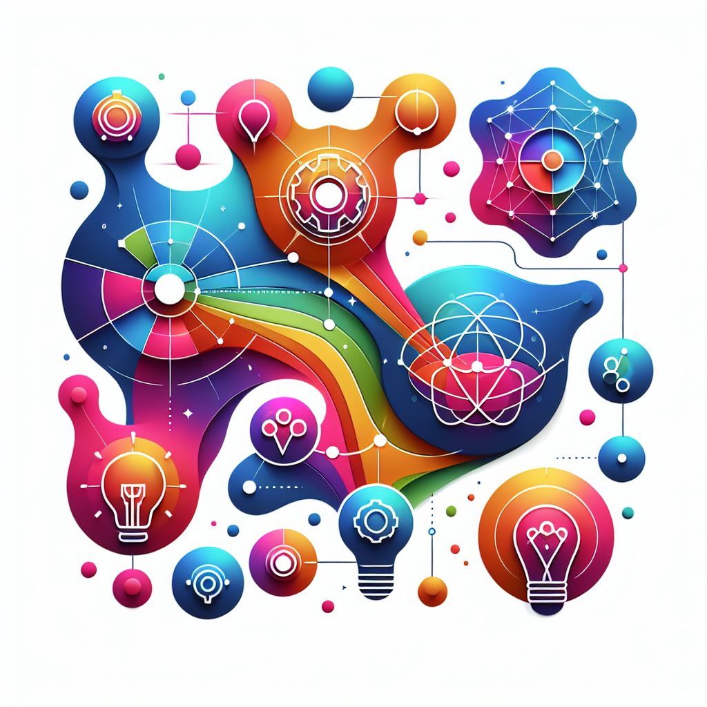 Strategies in illustration style with gradients and white background