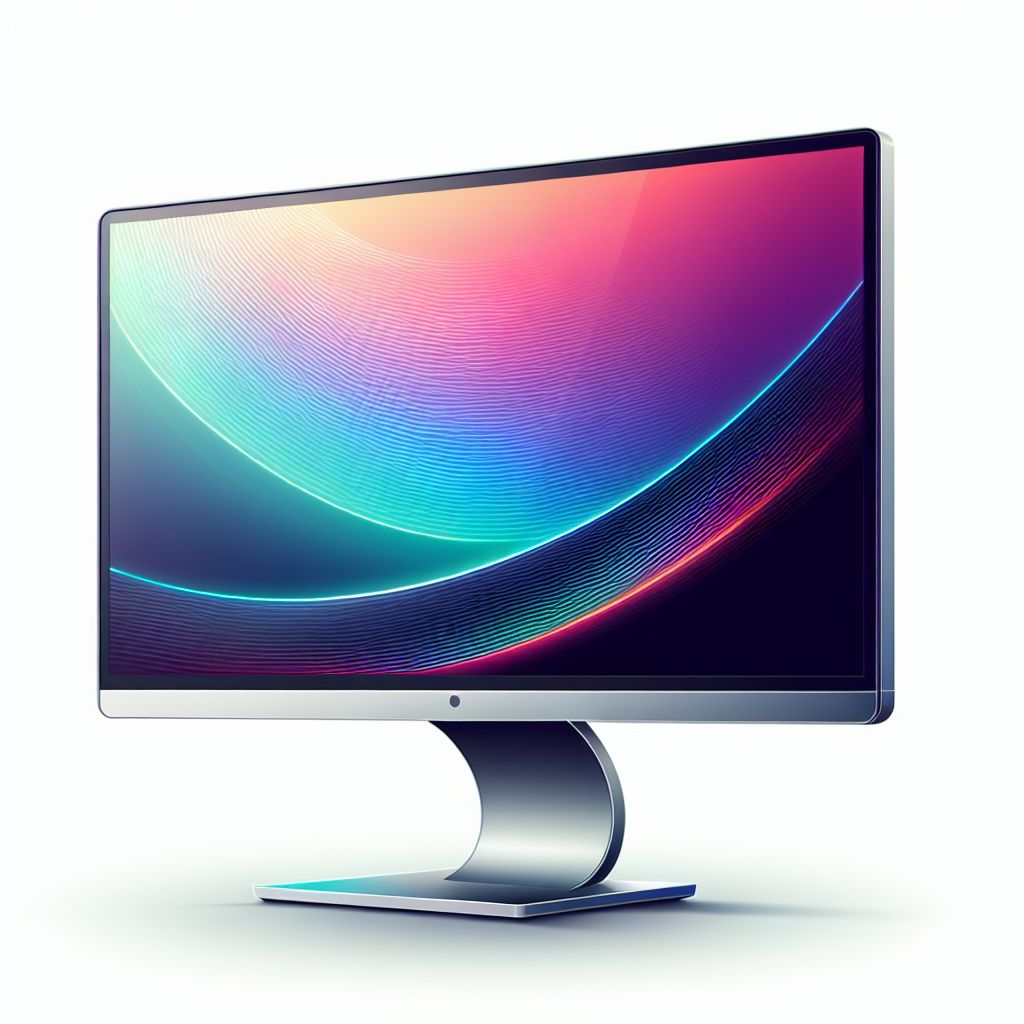 monitor in illustration style with gradients and white background