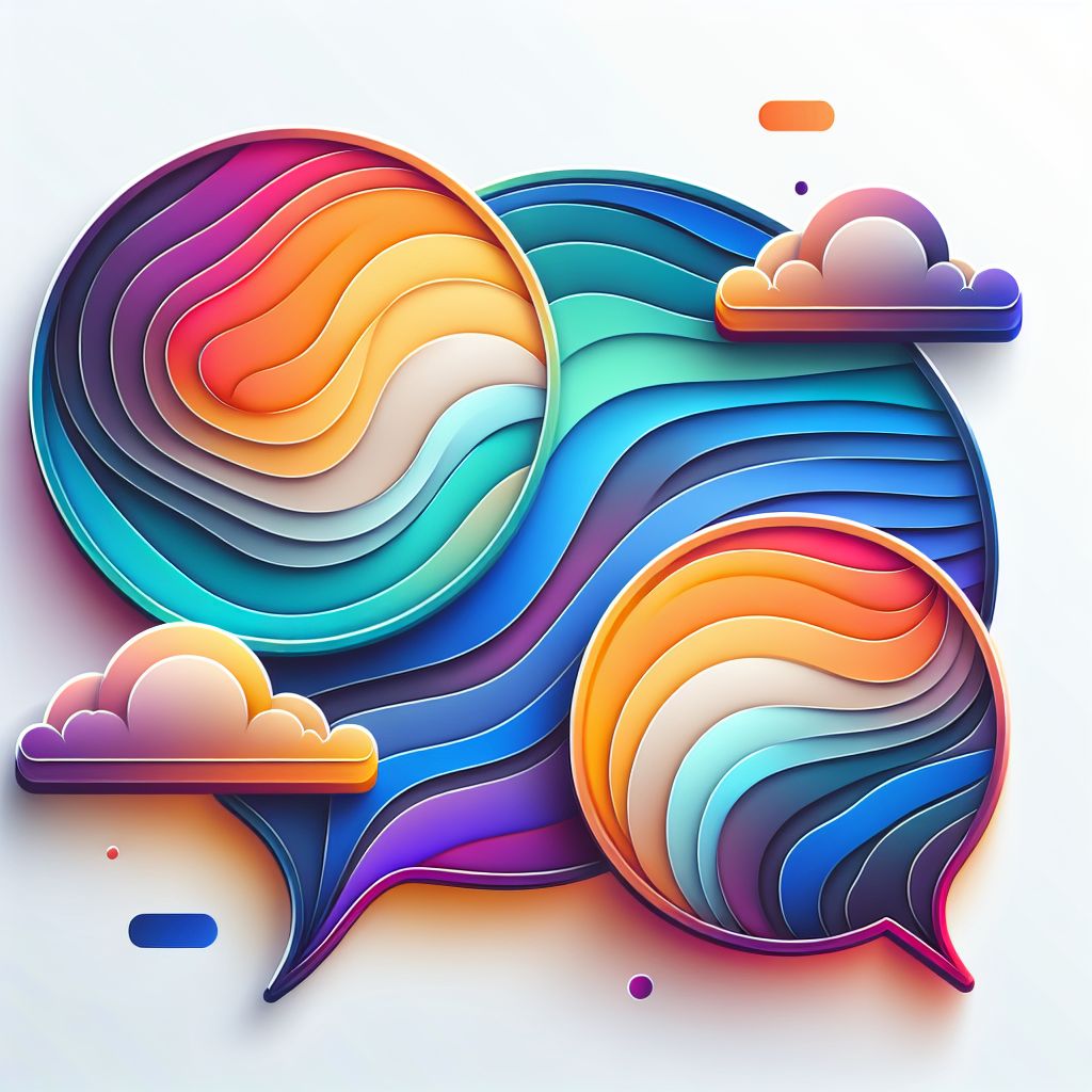 Seamless Dialogue in illustration style with gradients and white background