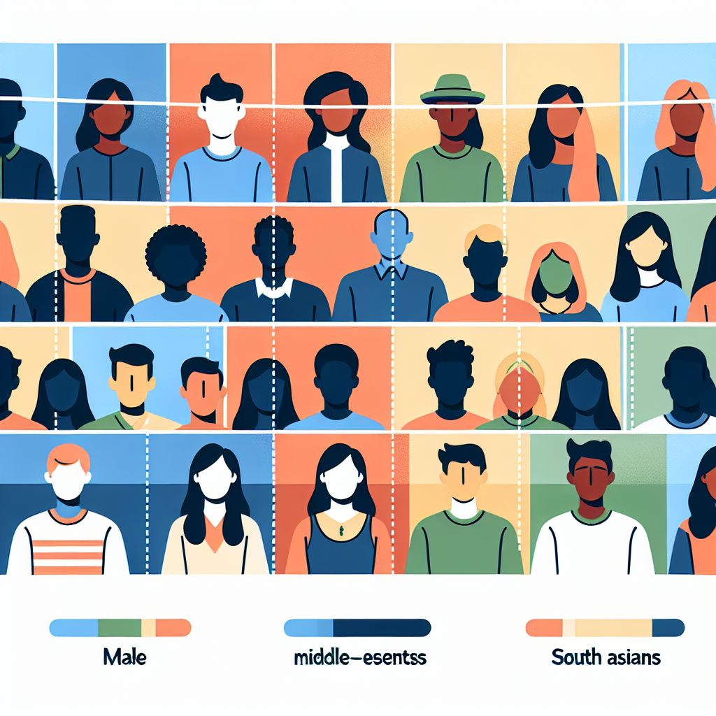 Audience segmentation in illustration style with gradients and white background