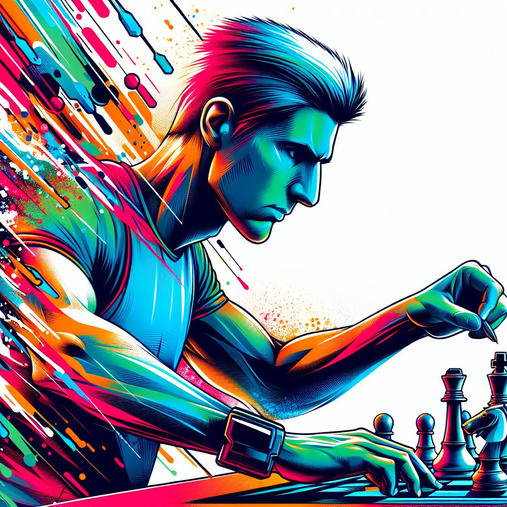 Competitor in illustration style with gradients and white background