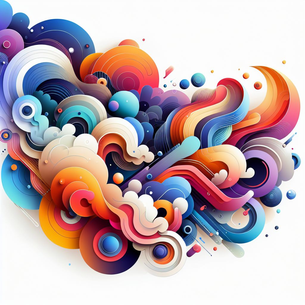 Innovation in illustration style with gradients and white background
