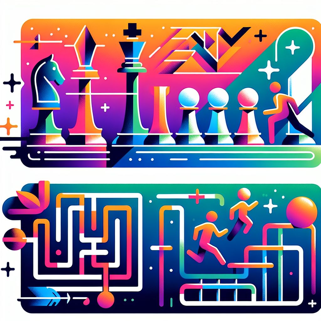 Strategies in illustration style with gradients and white background