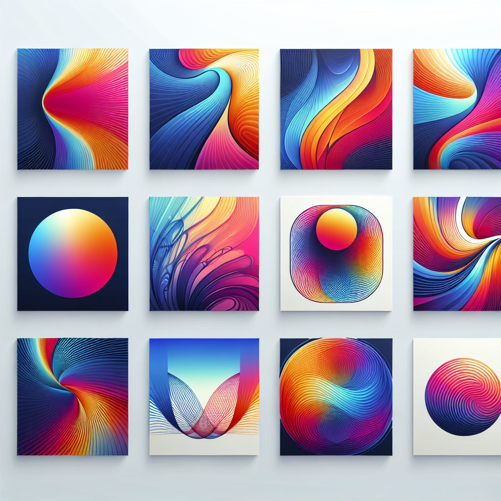 templates in illustration style with gradients and white background