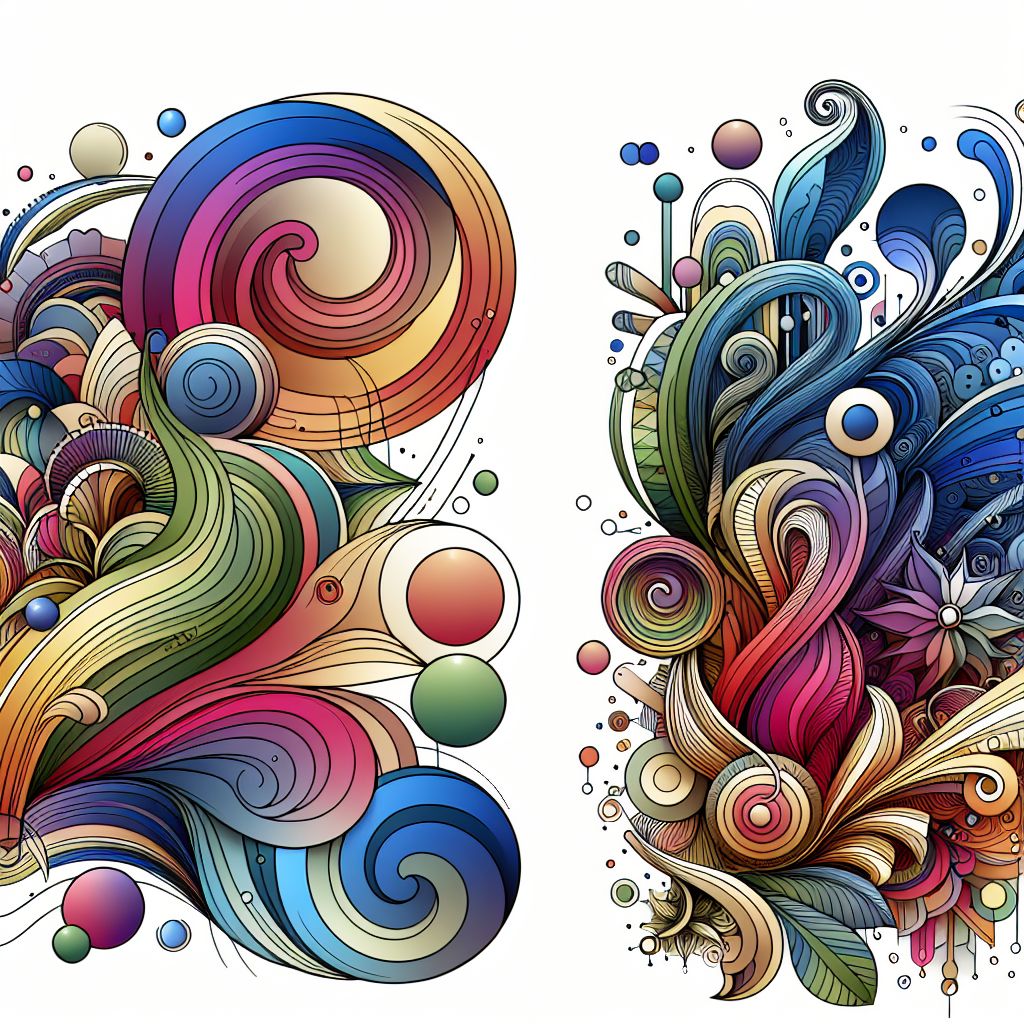 elements in illustration style with gradients and white background