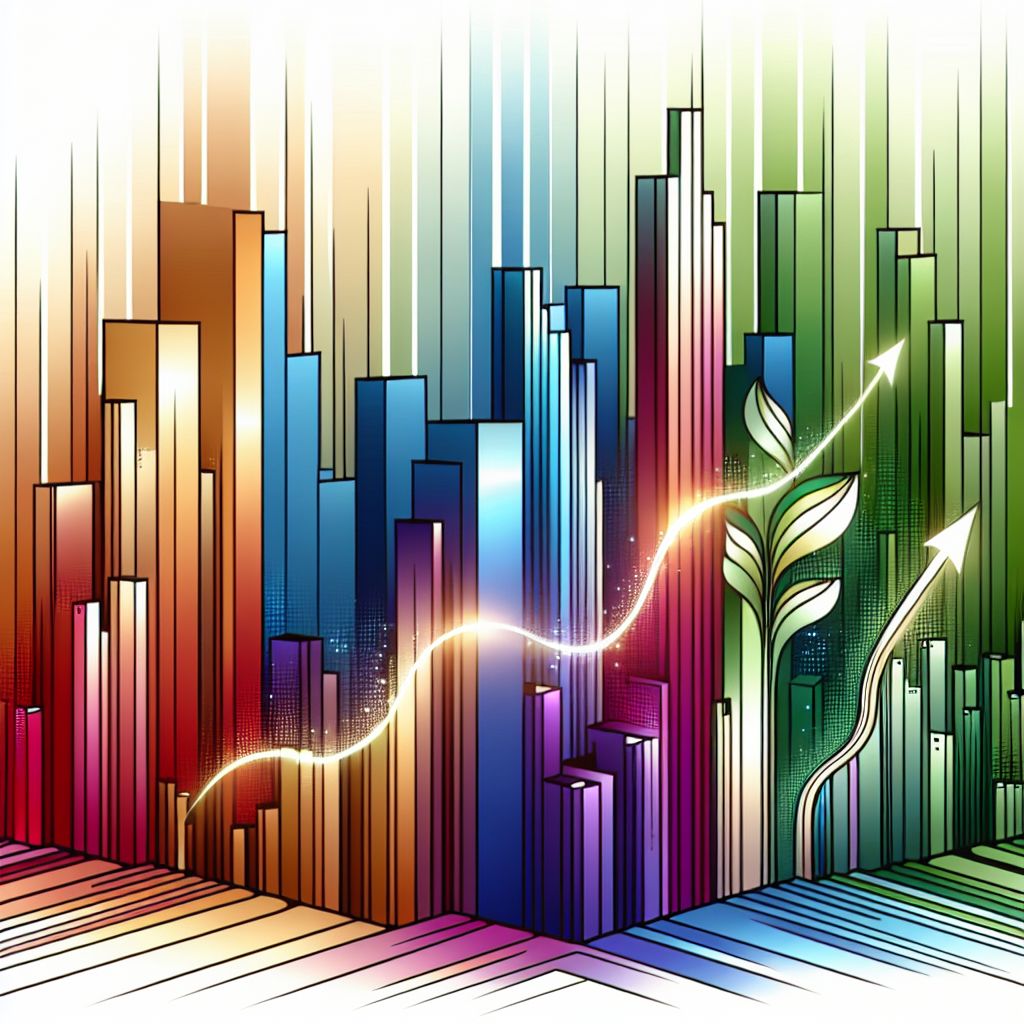 Growth in illustration style with gradients and white background