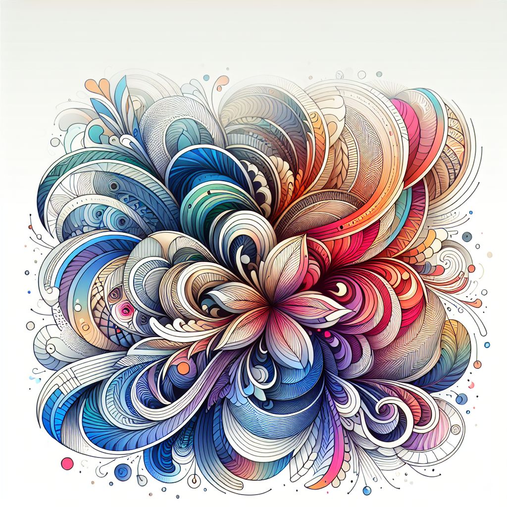 Patterns in illustration style with gradients and white background