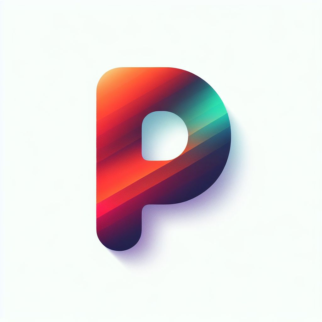 P's in illustration style with gradients and white background