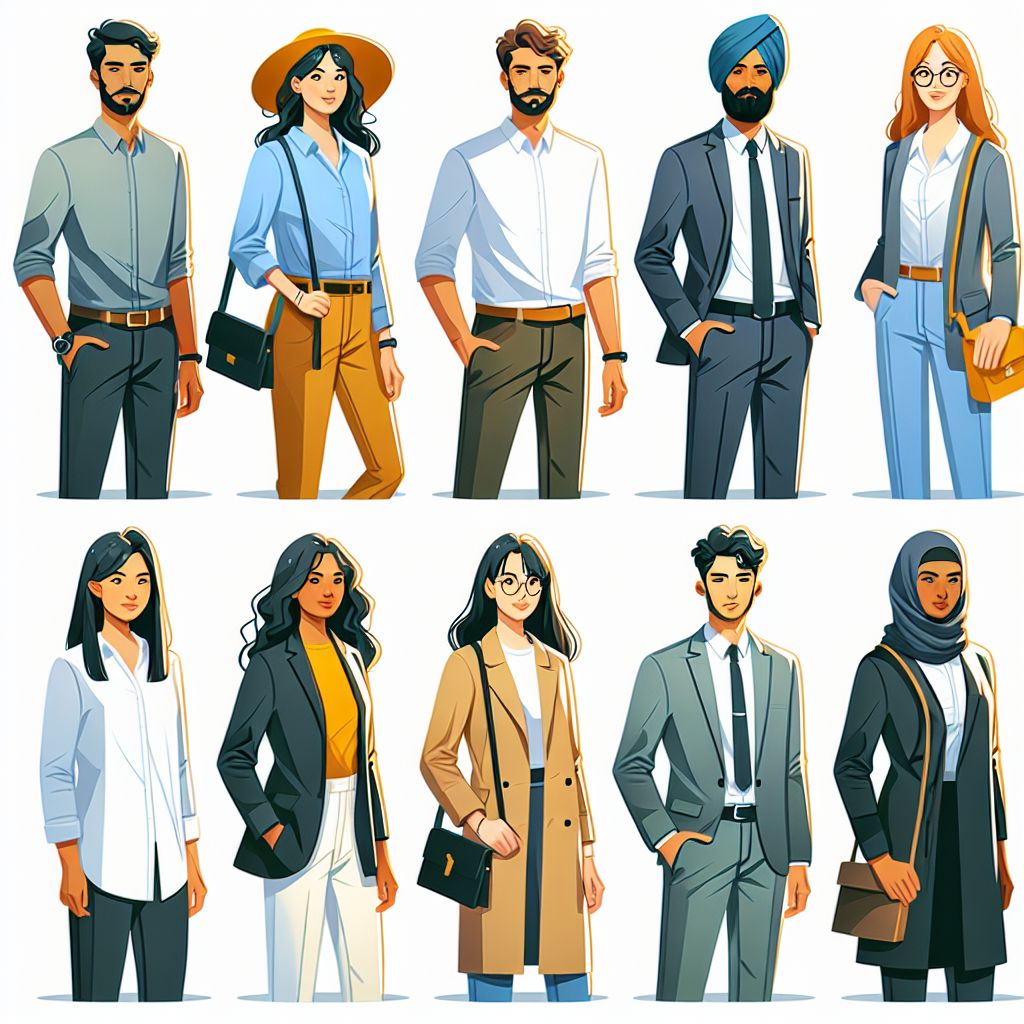 Buyer personas in illustration style with gradients and white background