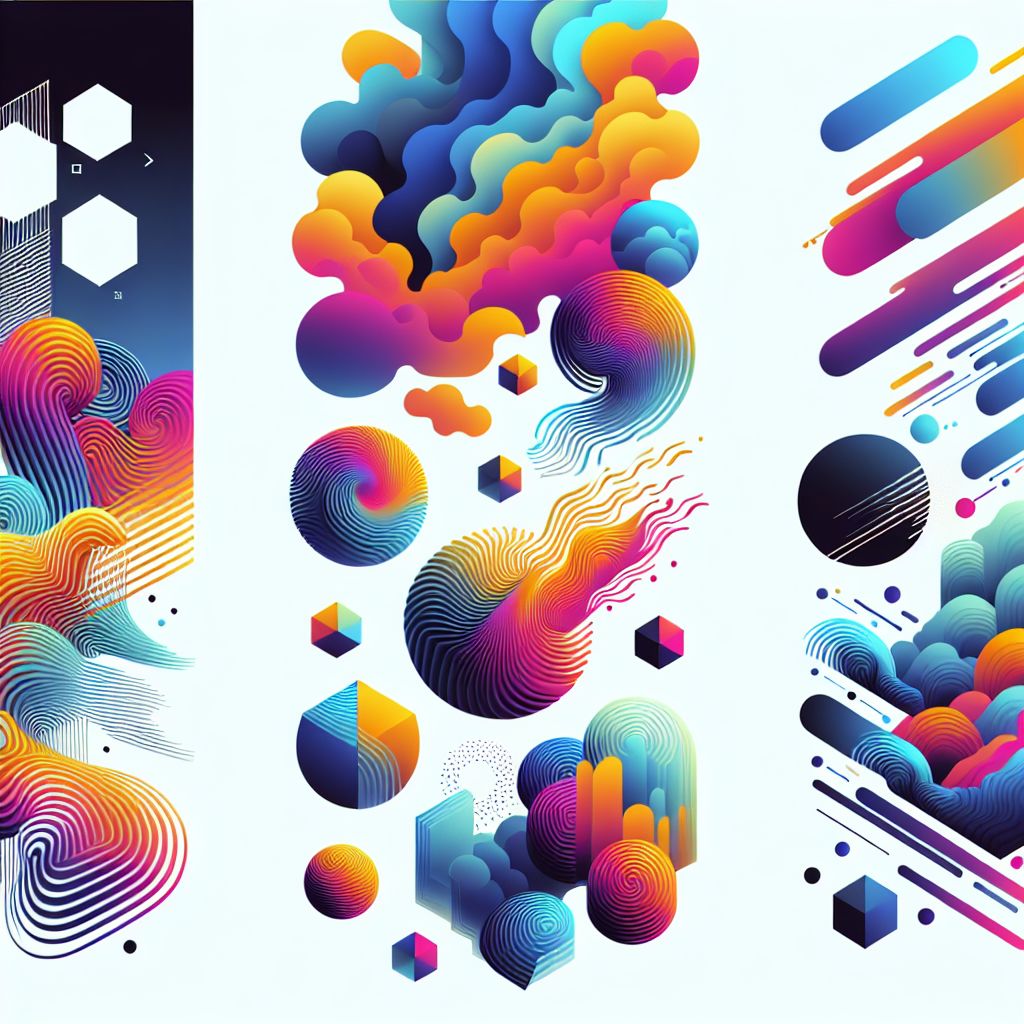 disruptive in illustration style with gradients and white background