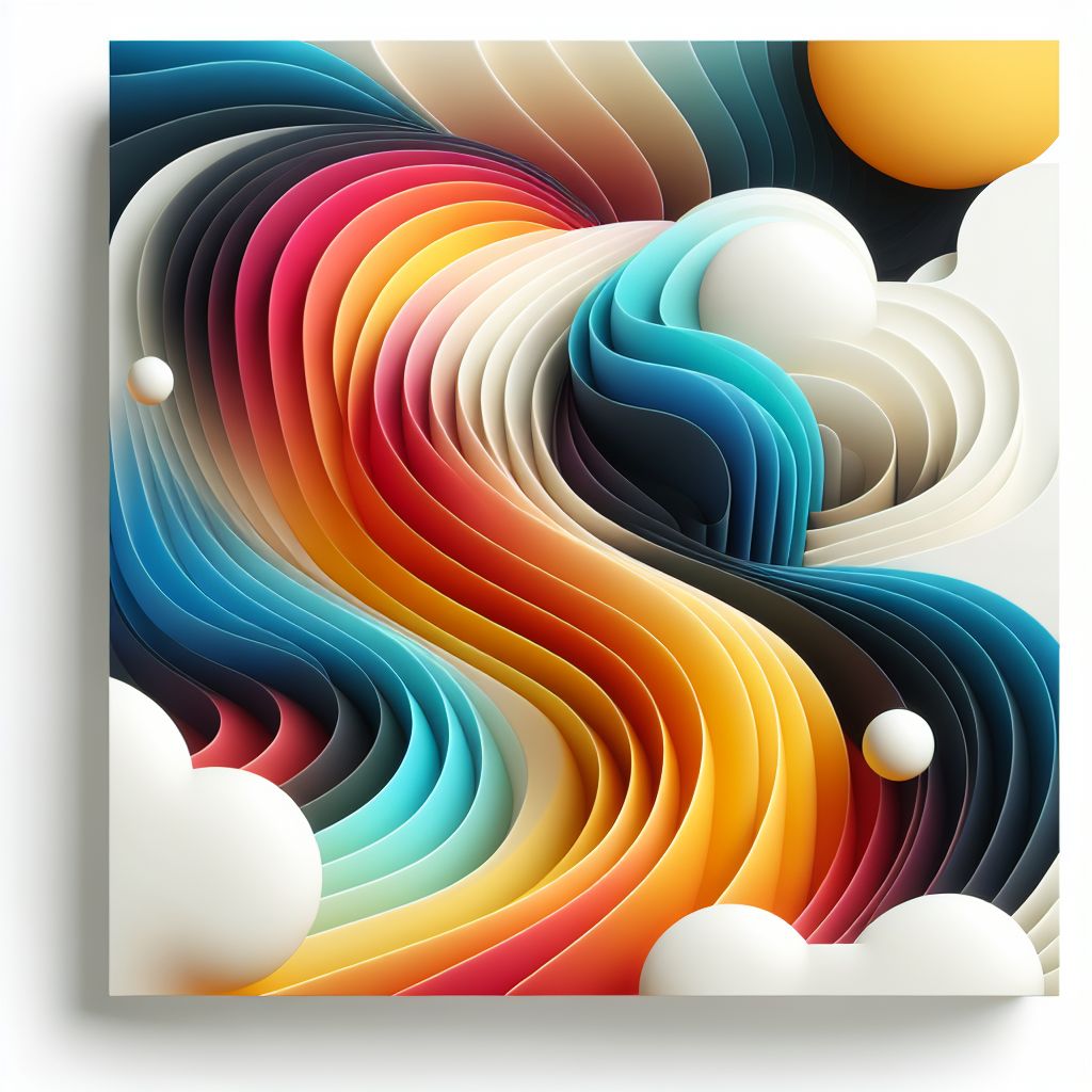 advance in illustration style with gradients and white background