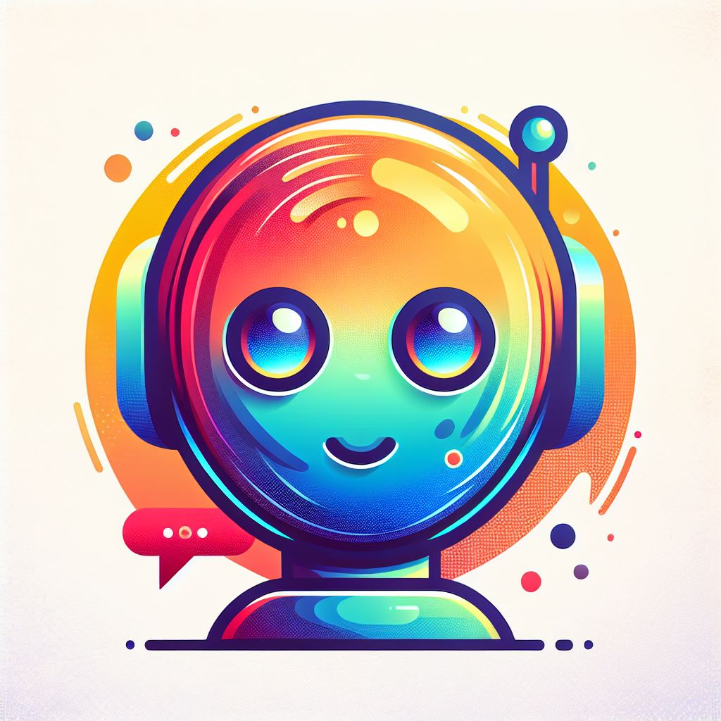 Chatbot in illustration style with gradients and white background
