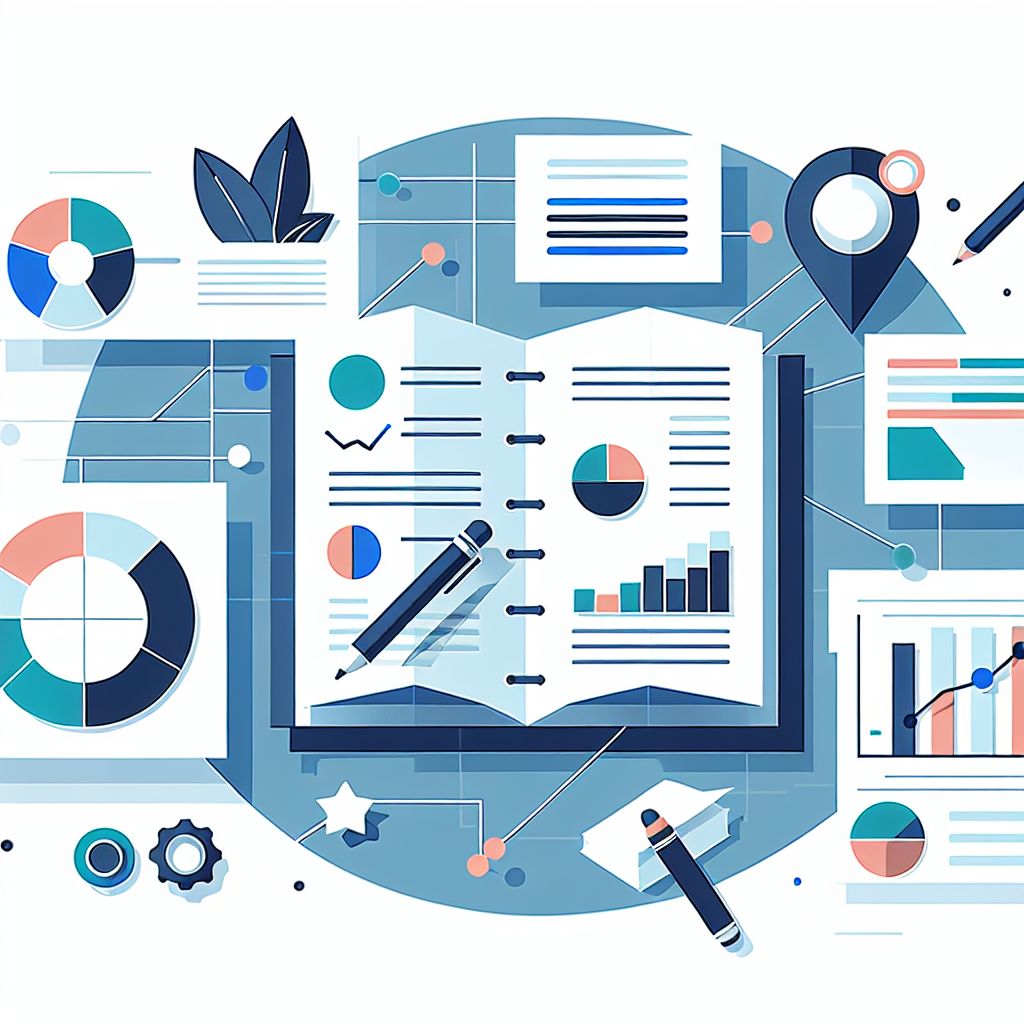 Strategy - Plan in illustration style with gradients and white background