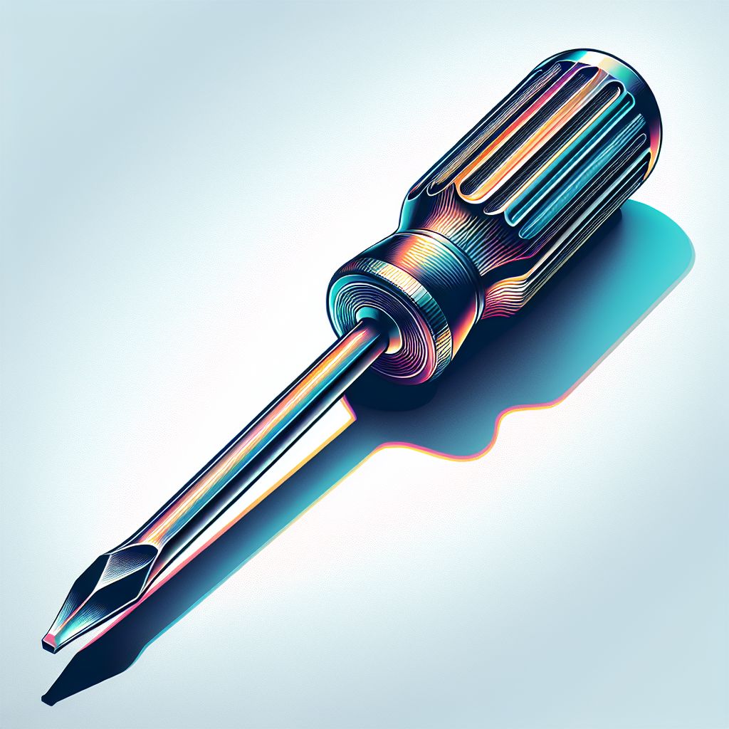 Screwdriver in illustration style with gradients and white background