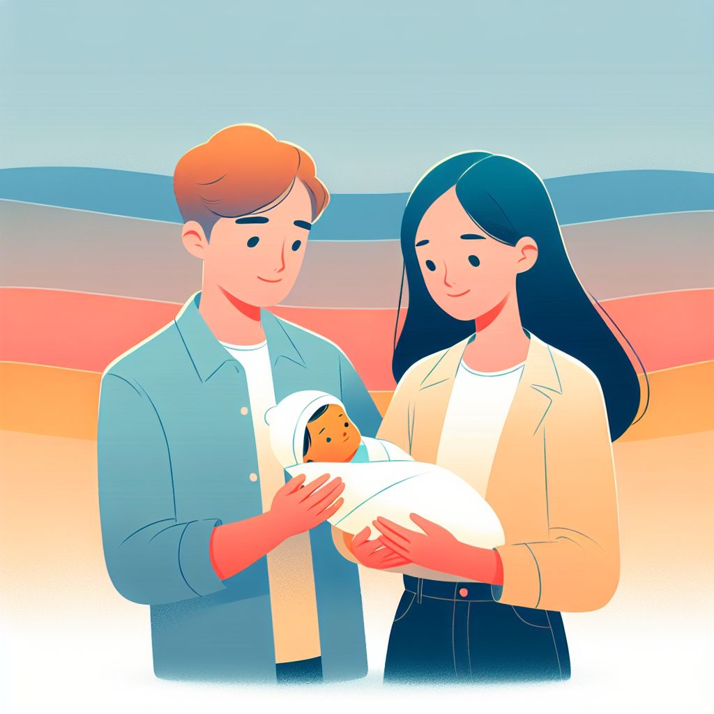 adoption in illustration style with gradients and white background