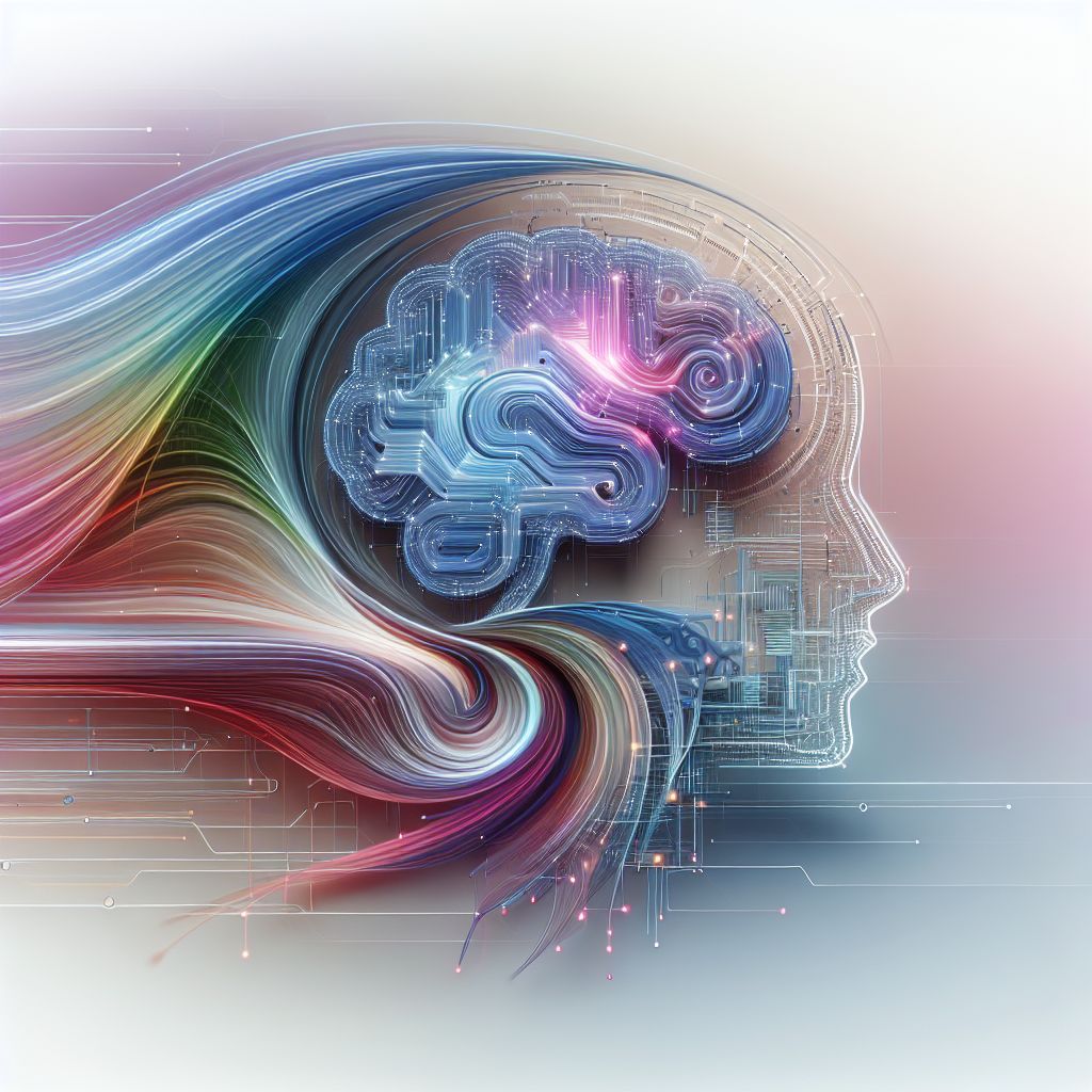 AI in illustration style with gradients and white background