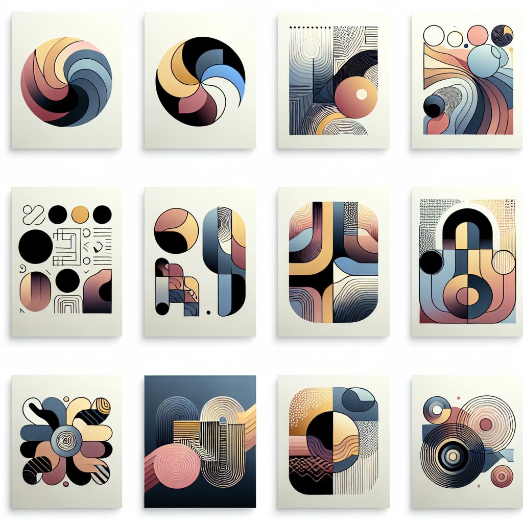 Trends in illustration style with gradients and white background