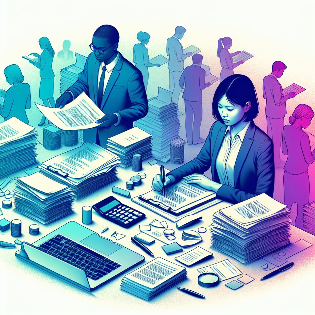 audit in illustration style with gradients and white background