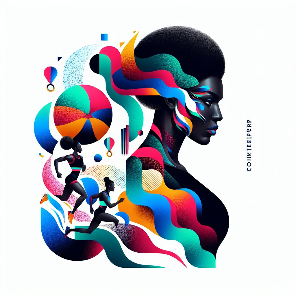 competitor in illustration style with gradients and white background