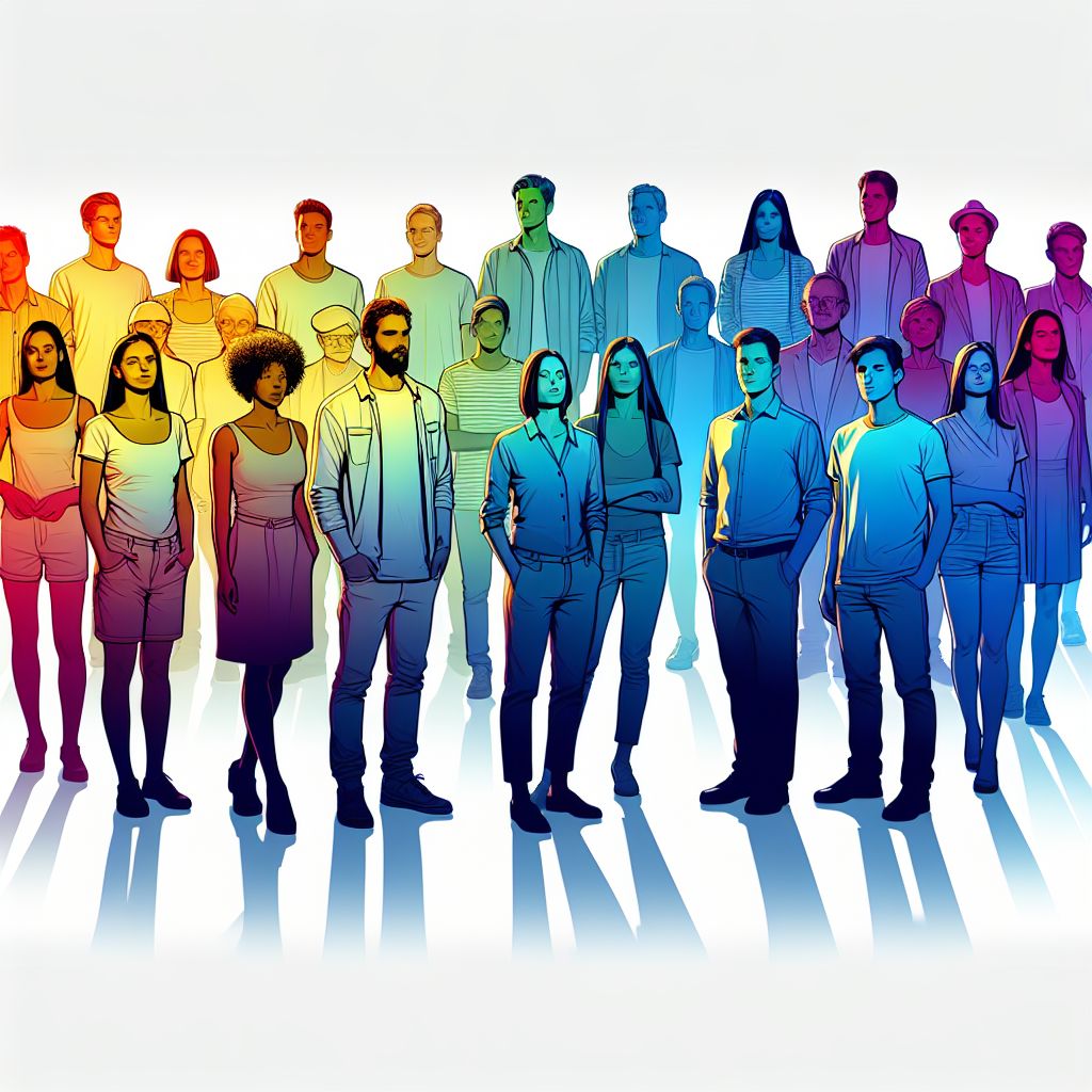 Cohorts in illustration style with gradients and white background