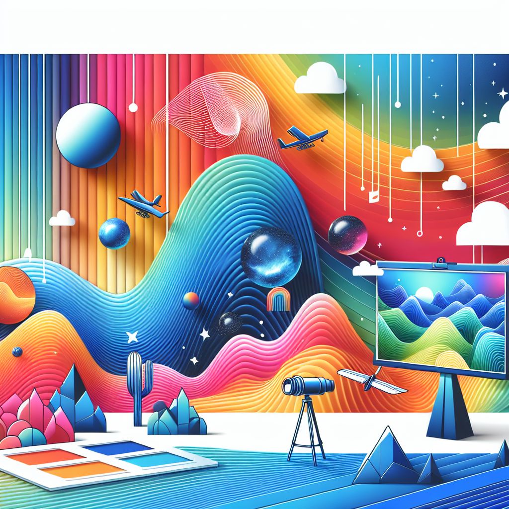 Observation in illustration style with gradients and white background