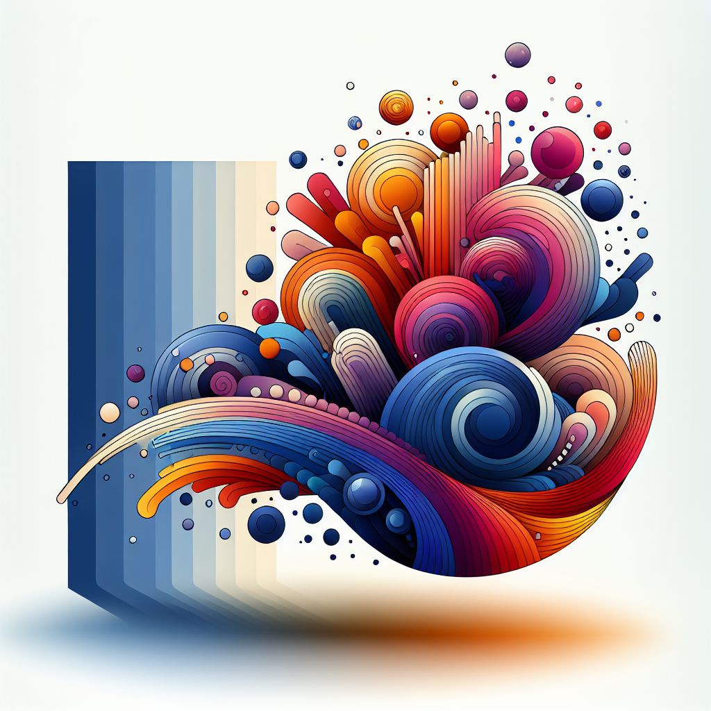 Originality in illustration style with gradients and white background