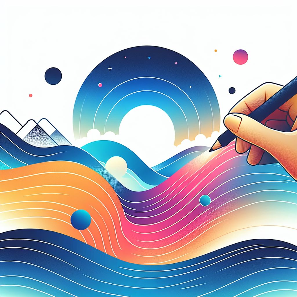 Visibility in illustration style with gradients and white background