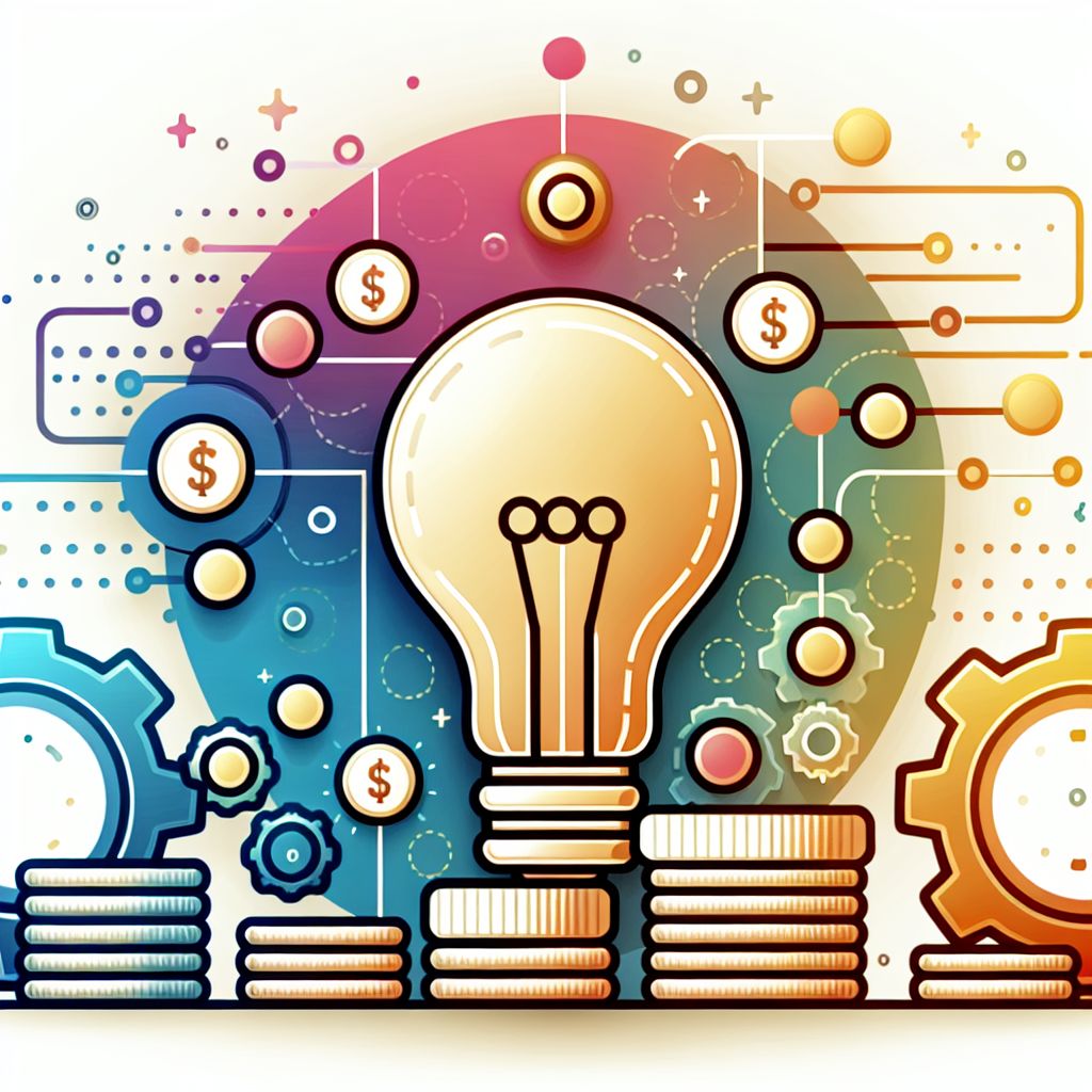 value creation in illustration style with gradients and white background