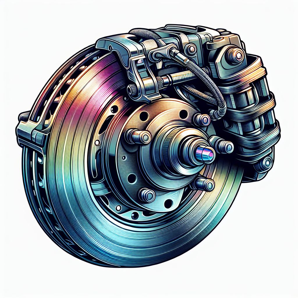 Brake in illustration style with gradients and white background