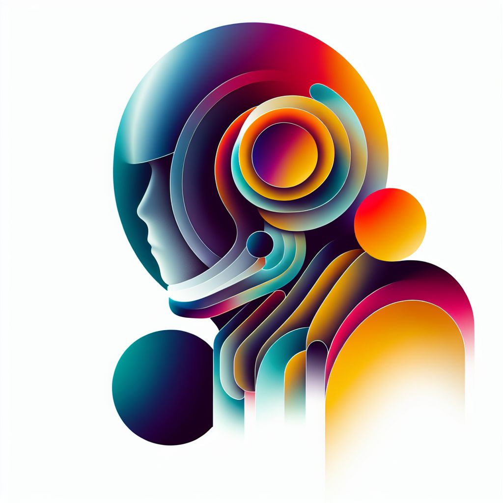 analyze in illustration style with gradients and white background