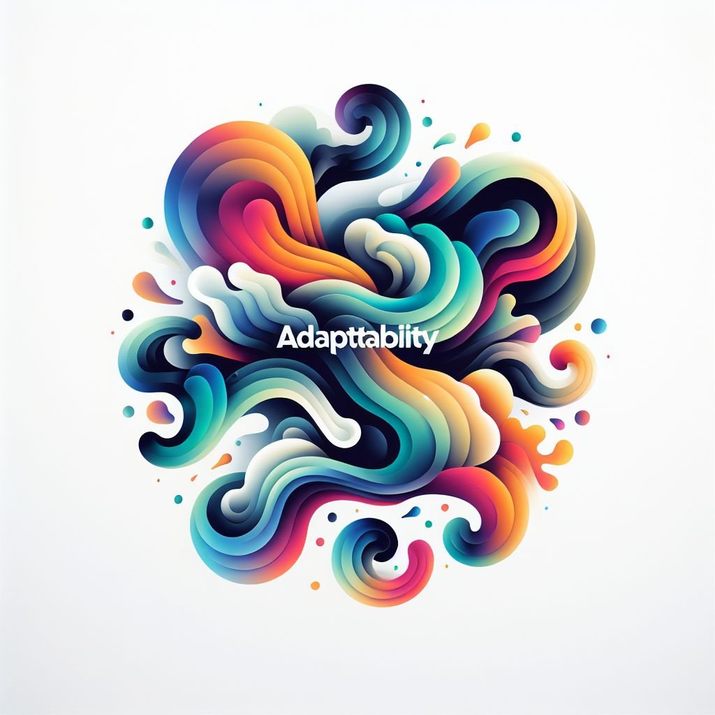 adaptability in illustration style with gradients and white background
