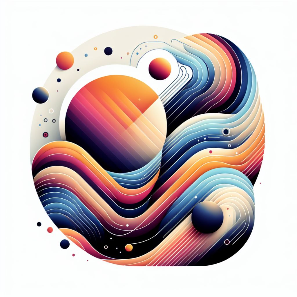 Characteristics in illustration style with gradients and white background