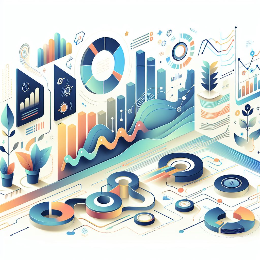 advance business strategy in illustration style with gradients and white background