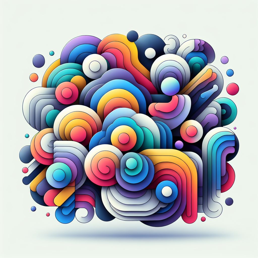 Open in illustration style with gradients and white background