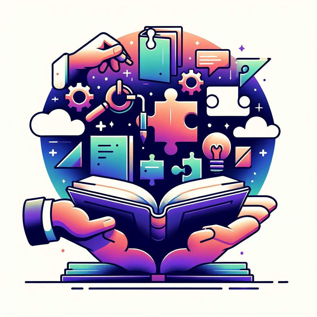 Contextual Understanding in illustration style with gradients and white background