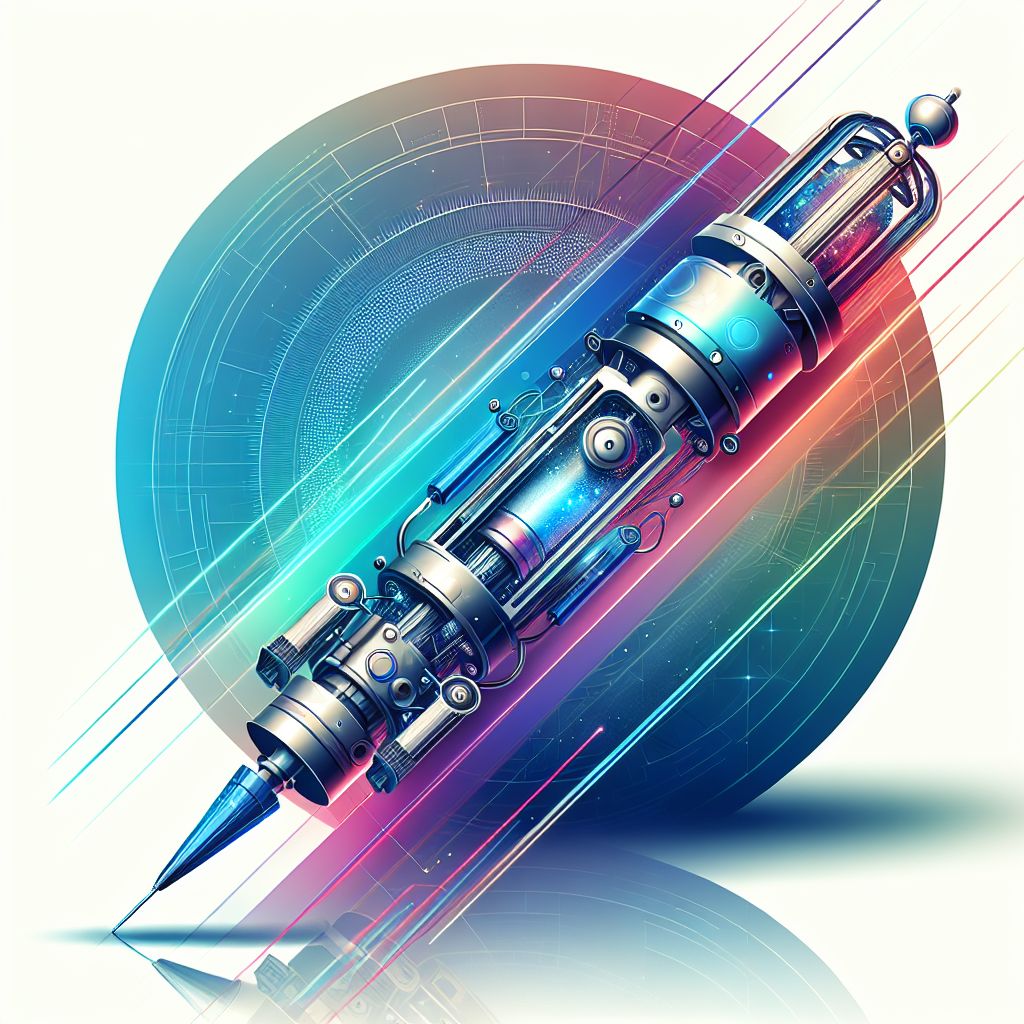 Probe in illustration style with gradients and white background