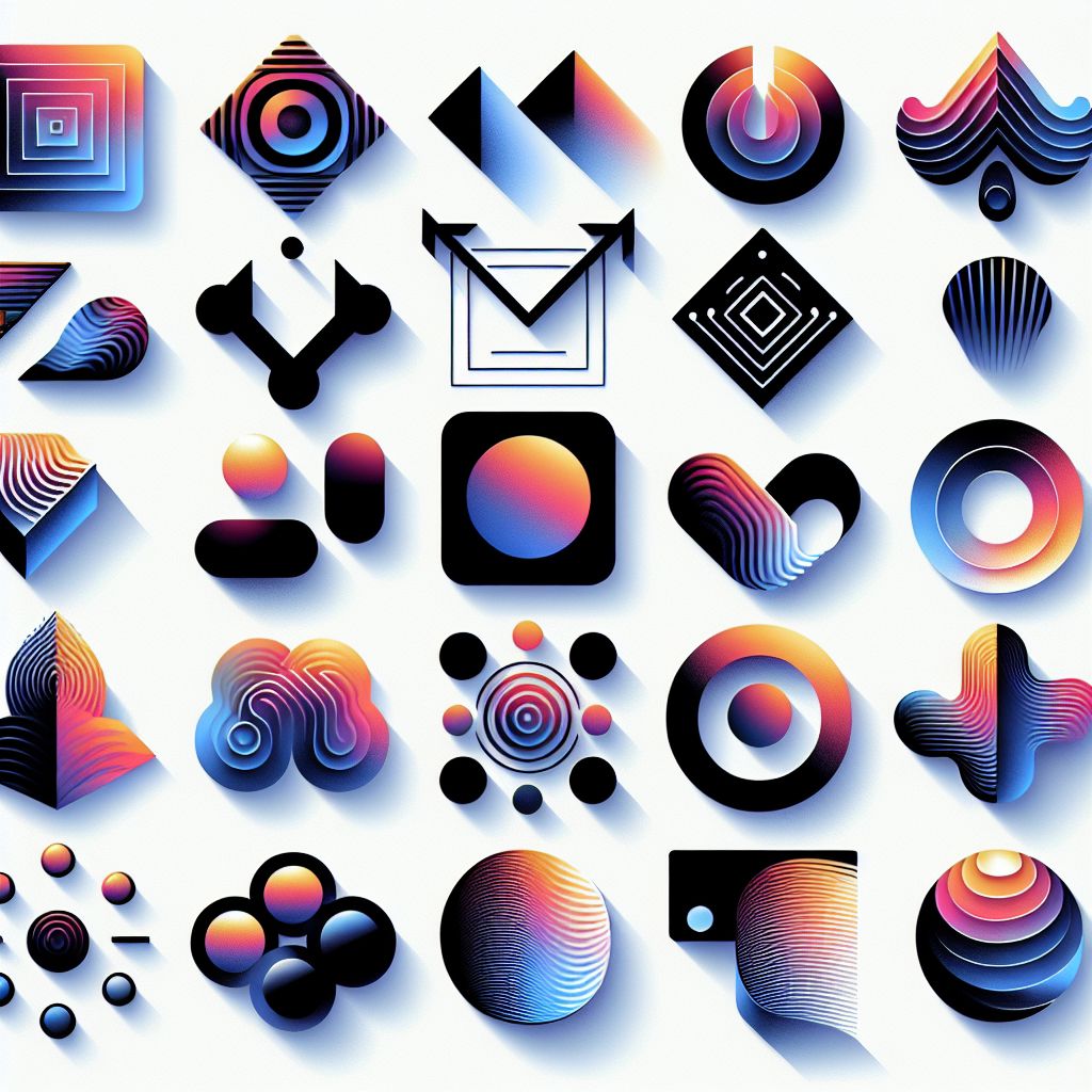 Advantages in illustration style with gradients and white background